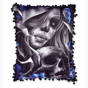 Liquor Brand Los Muertos Pillow Gothic Sugar Skull
